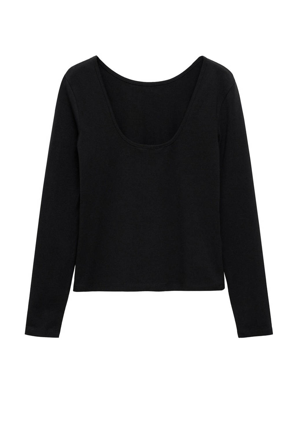 MANGO TEEN top met open rug zwart