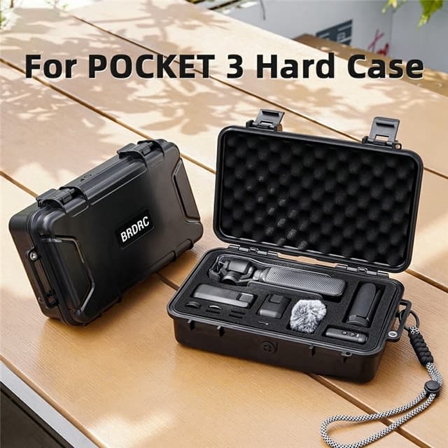 BRDRC Bæretaske til DJI Osmo Pocket 3 Bærbar Vandtæt Hård Opbevaringspose