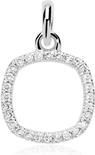 14k witgouden hanger met Diamanten