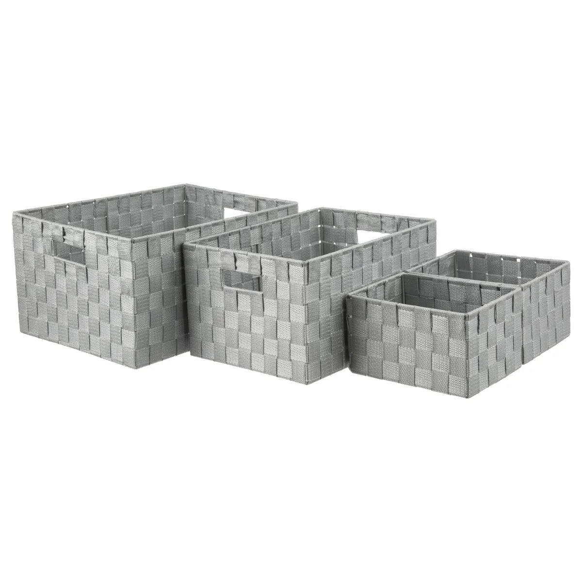 Five Simply Smart 5Five Panier Tressé - Lot de 4 - Gris