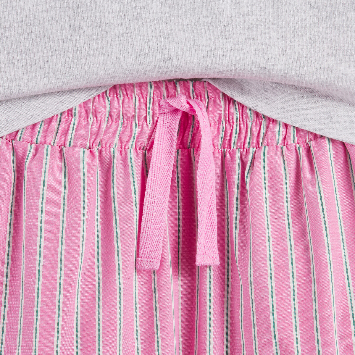 COLEÇÃO LA REDOUTE<br>Pijama de algodão, camiseta e calça listrada