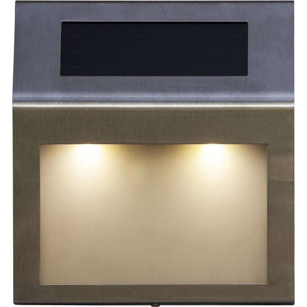 LED-zonnewandlamp Wally in zilver 0,06W IP44 met schemersensor
