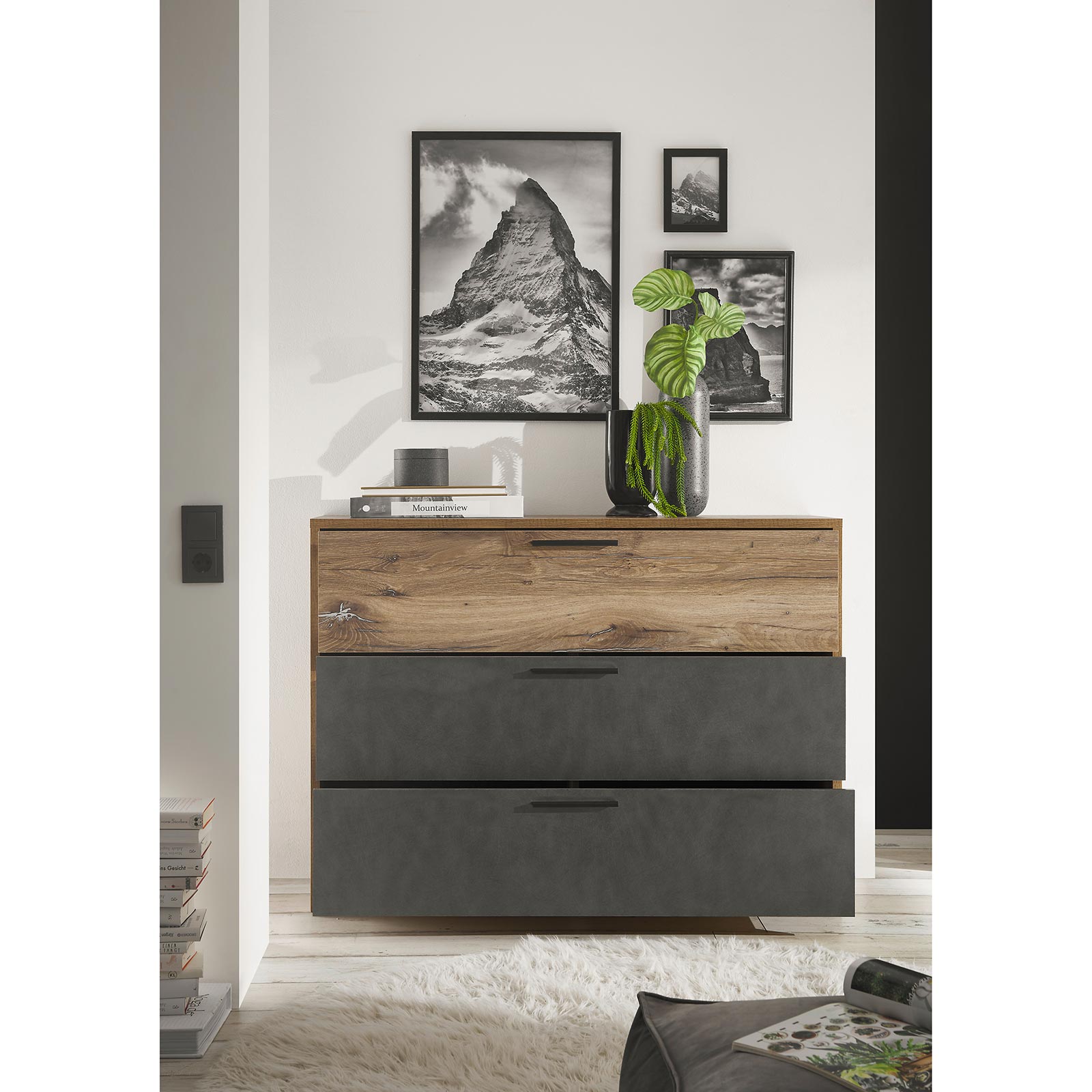 Kommode - Flagstaff Eiche dunkel - Matera - 125 cm