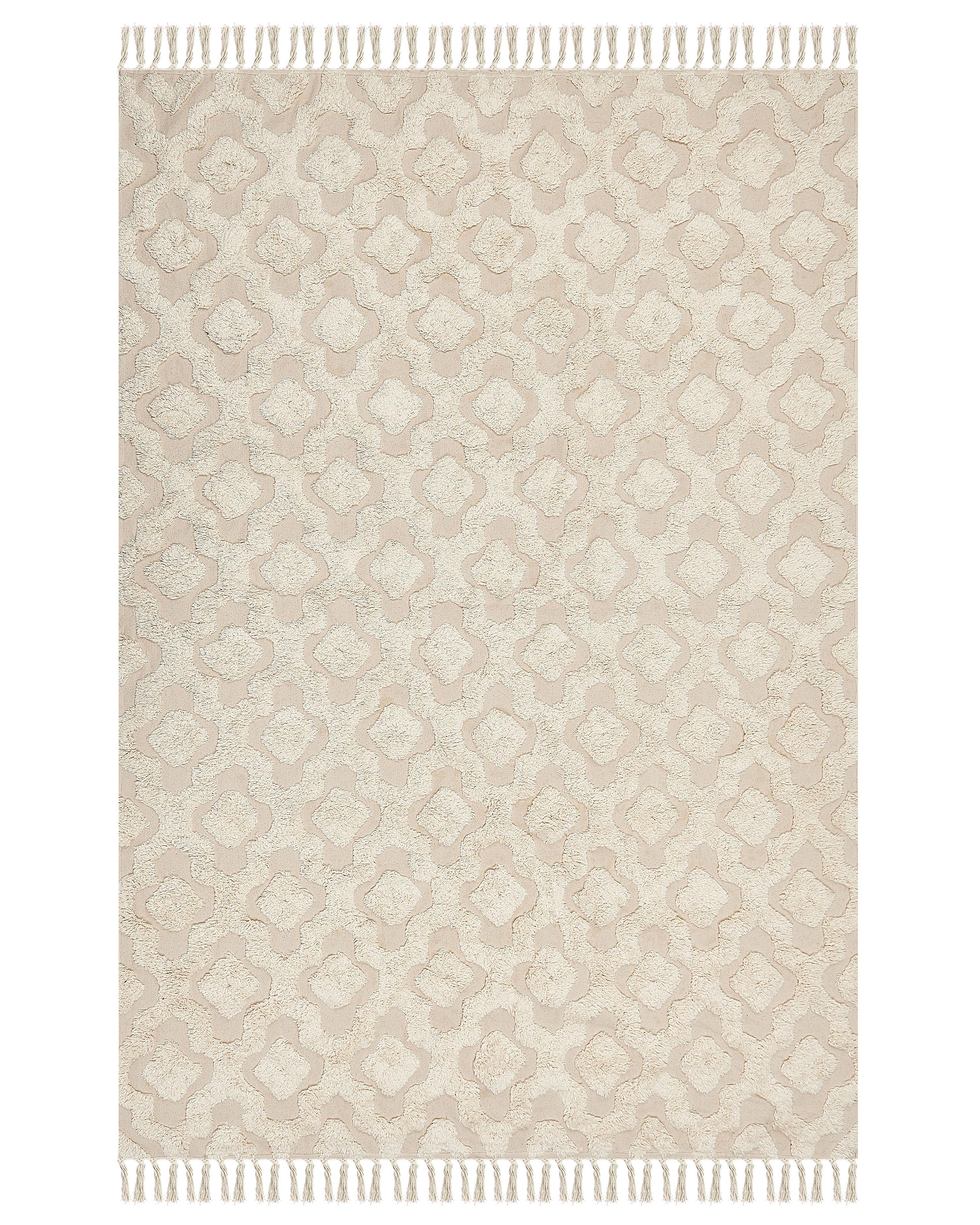 Vloerkleed AKSARAY Beige 160 x 230 cm Katoen