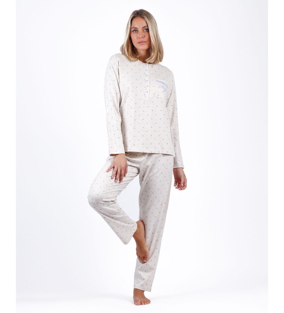 Admas Pijama Tapeta Manga Larga Você Chega bege