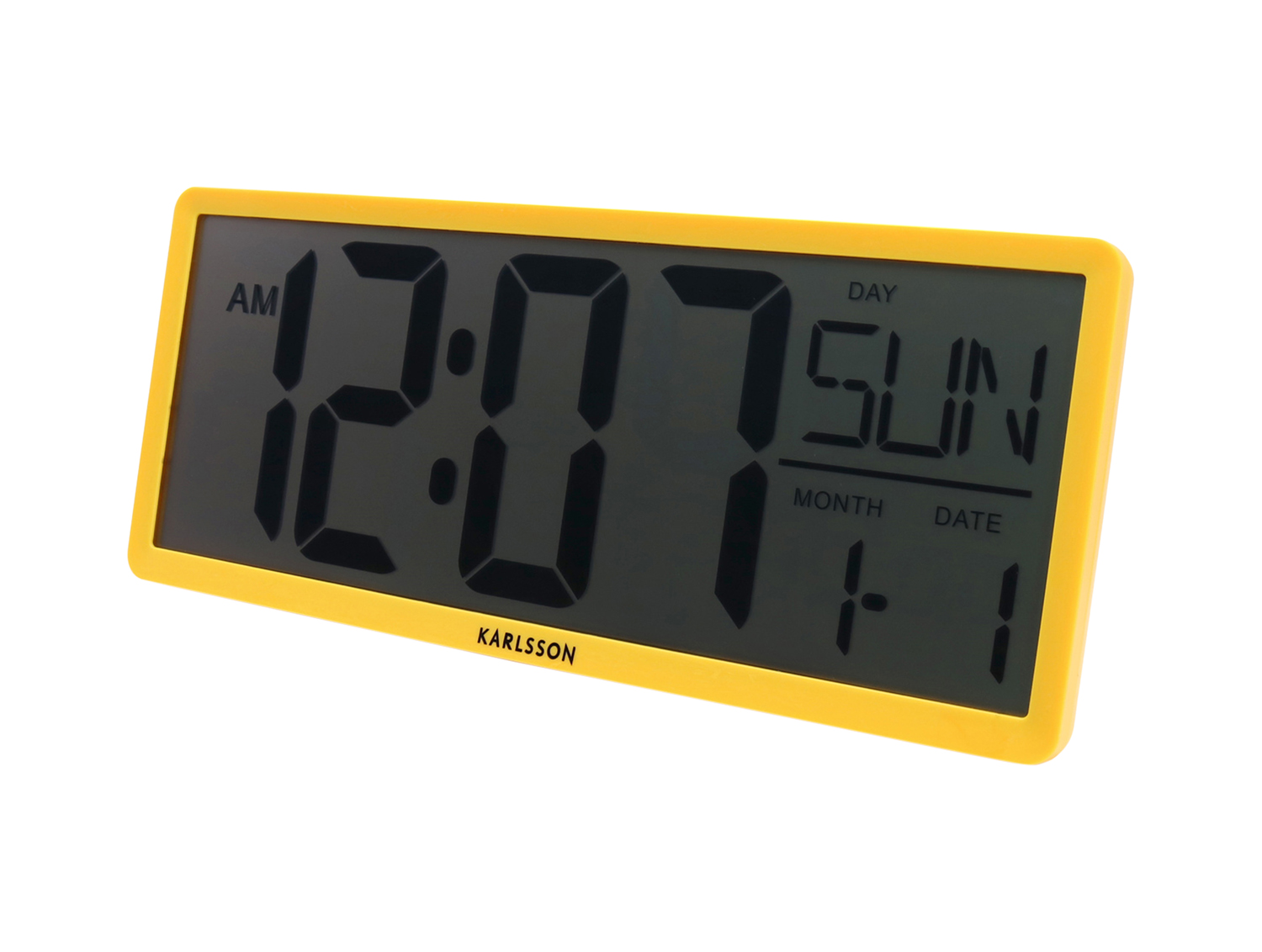 Wall/Table clock Retro LCD bright yellow