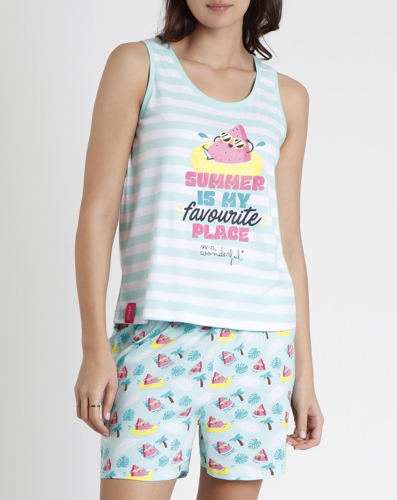 Mr Wonderful Pyjama T-Shirt & Short Eurydice bleu