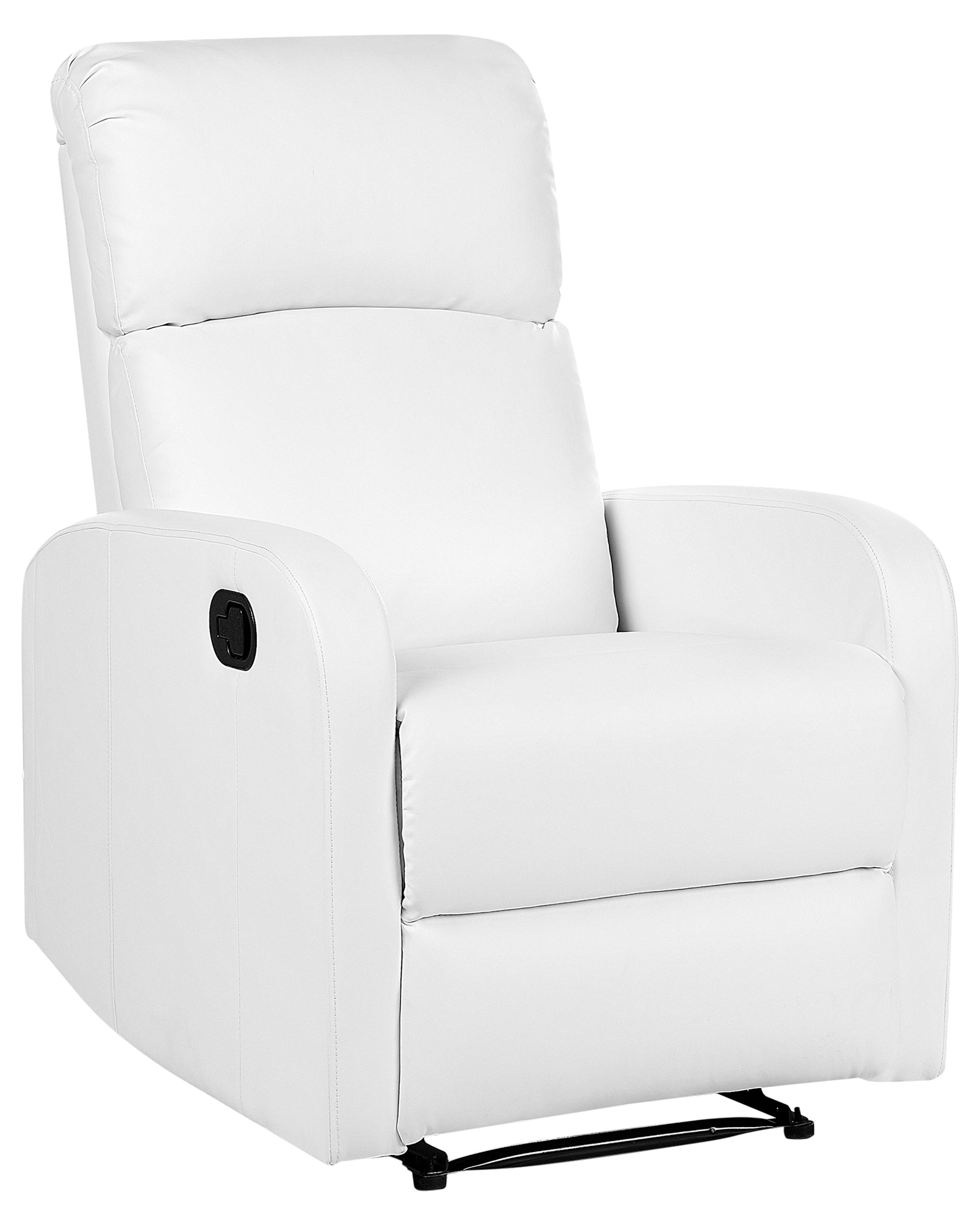 Relaxfauteuil VIRRAT inclusief voetensteun Kunstleer Wit