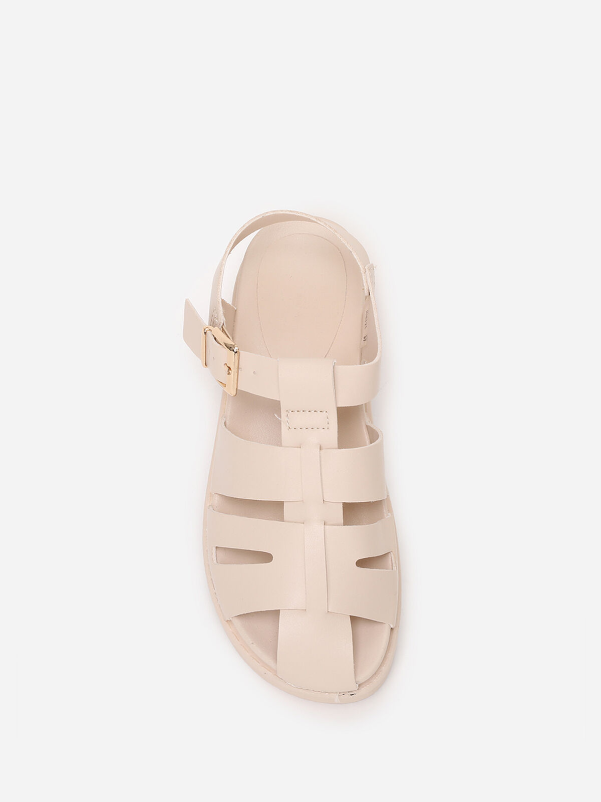 Sandales à plateforme crantée- Beige