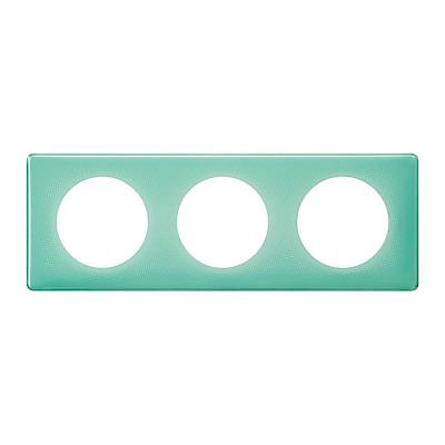 Plaque de finition triple Legrand Céliane Memories 50's turquoise