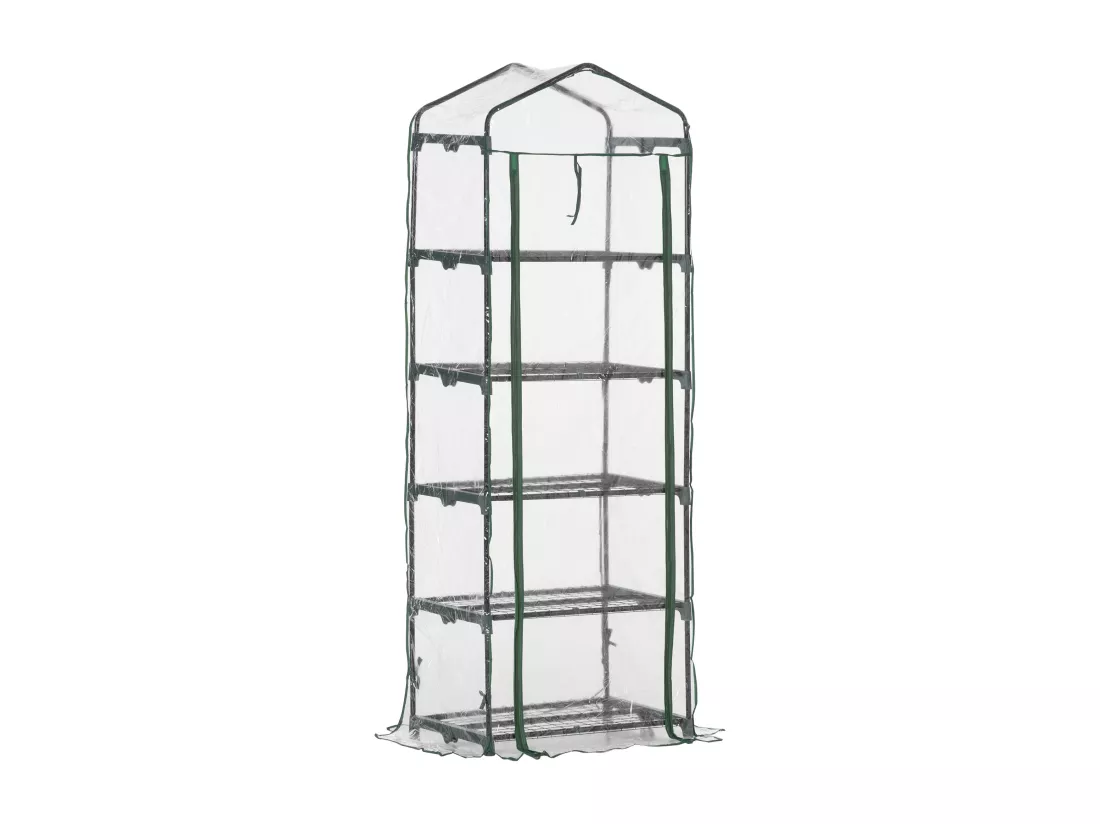 Serre de jardin balcon étagère serre 5 niveaux 0,69L x 0,49l x 1,93H m acier galvanisé bâche amovible PVC vert