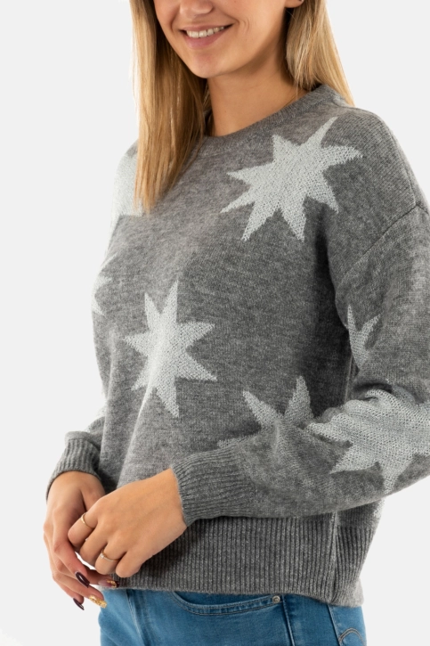Pull hiver only rosie medium grey melange silver glitter