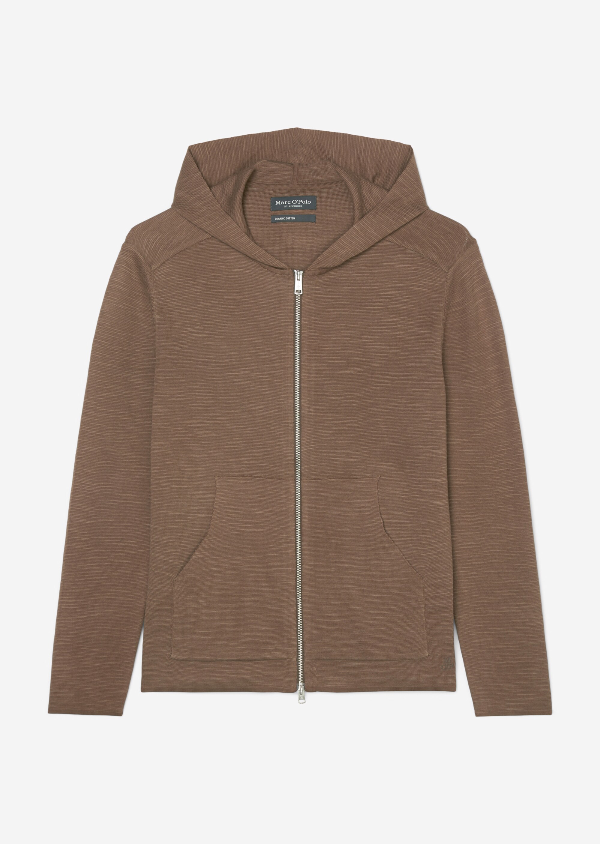Sportiver Hoodie-Cardigan regularaus Baumwolle-Schurwolle-Mix