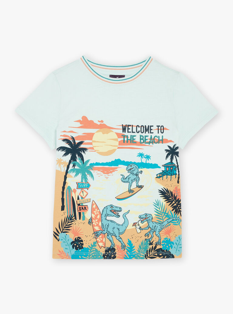 T-shirt turquoise clair à manches courtes