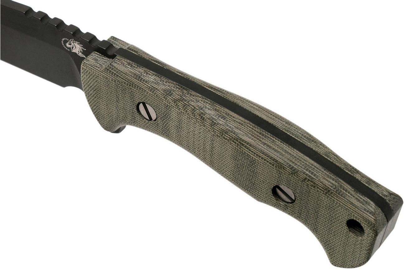 Rick Hinderer Ranch Harpoon Spanto Battle Black Green Micarta survivalmes