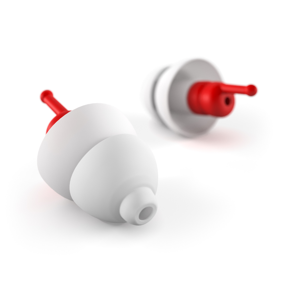 Alpine - Bouchons d'oreilles MotoSafePro® Blanc / Noir / Rouge