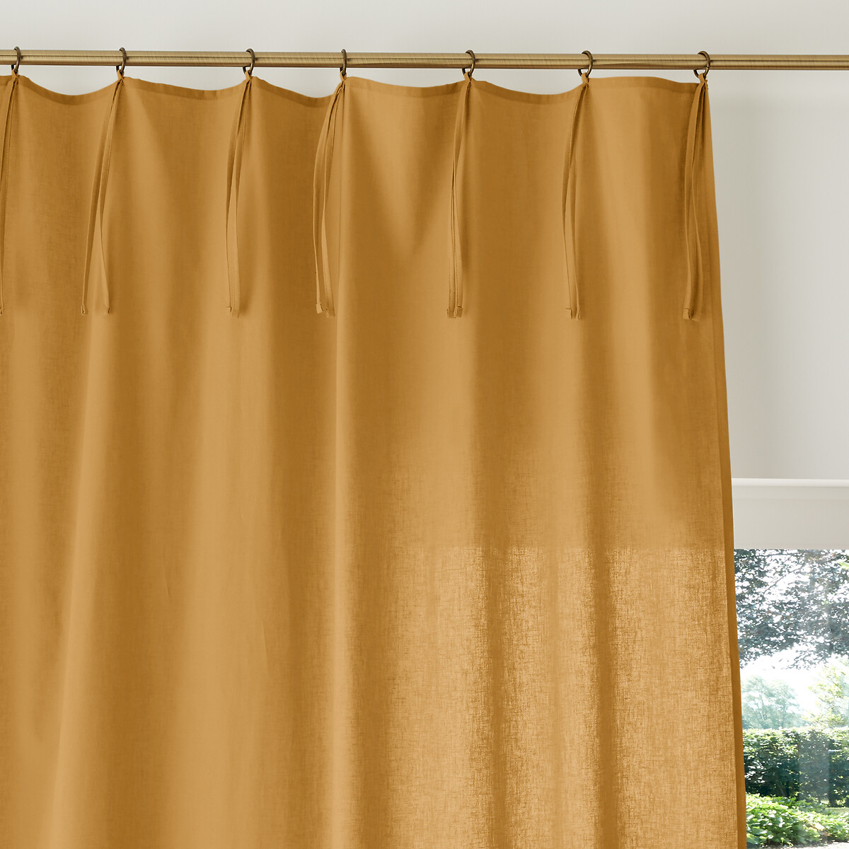 LA REDOUTE INTERIEURS<br>Cortina de meio linho com acabamento em laços e ilhós, Lincot