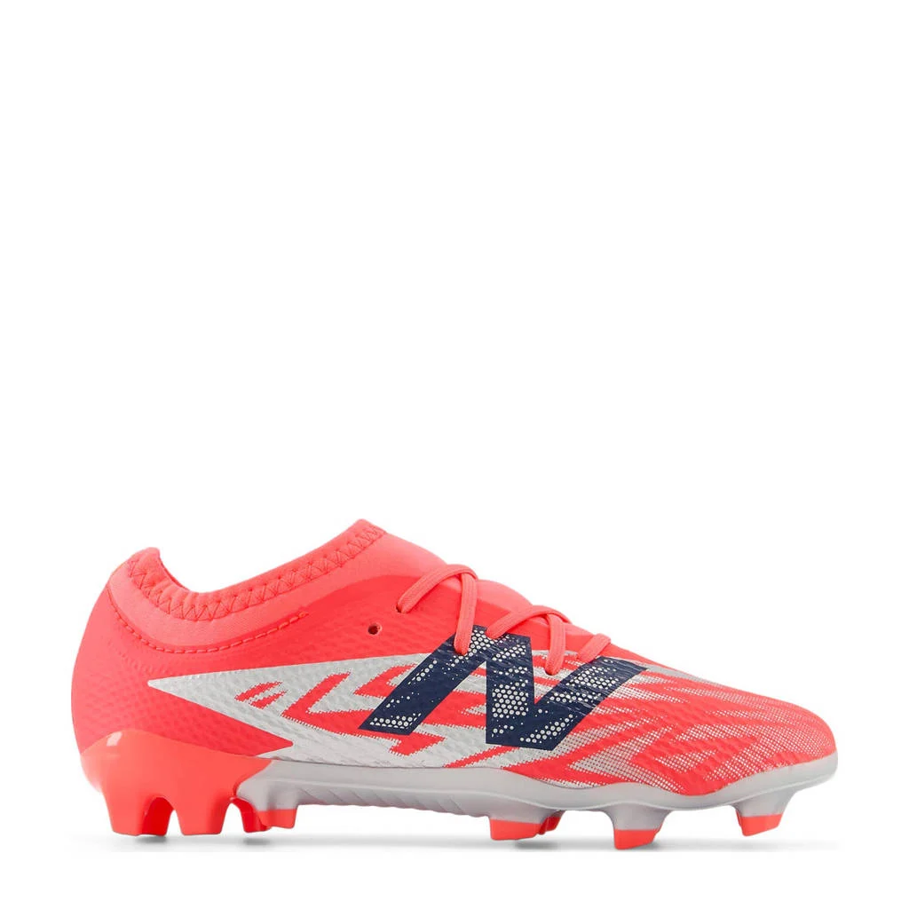 New Balance Furon Team FG v8 junior voetbalschoenen rood/donkerblauw/lichtgrijs