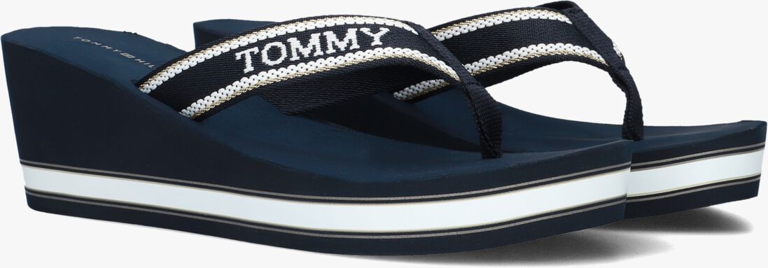 TOMMY HILFIGER blauwe tommy hilfiger teenslippers hilfiger wedge beach