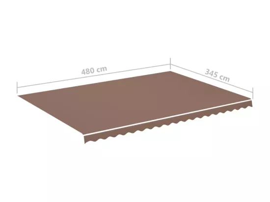 Tissu de remplacement pour auvent Marron 5x3,5 m