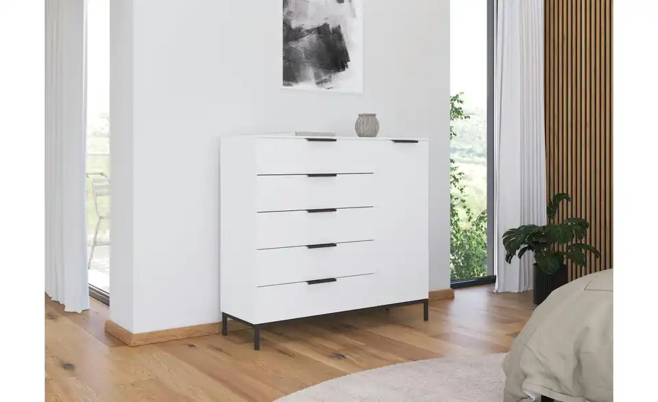 Sideboard Weiß Front: Dekor, Oberboden: Dekor Graphit