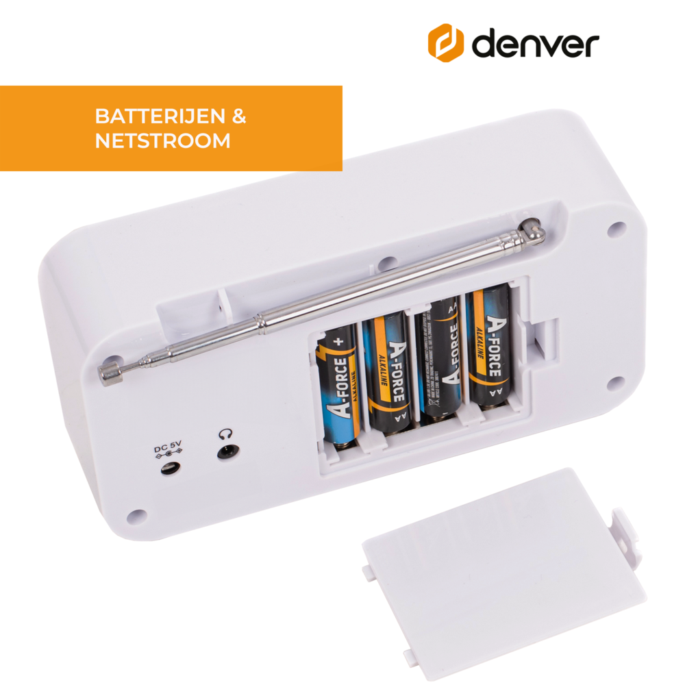 Denver DAB42 DAB+/ FM Radio wekker - White