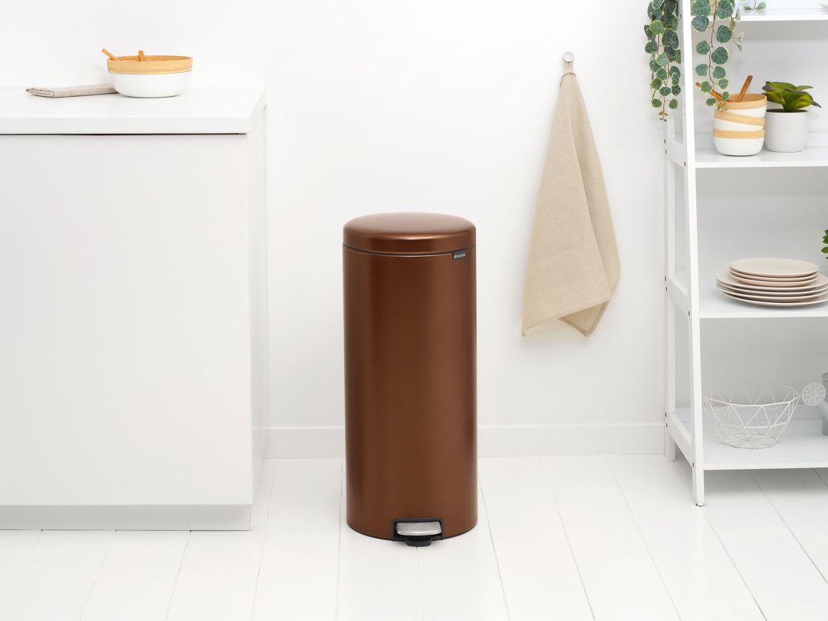 NewIcon Pedaalemmer, 30 liter, kunststof binnenemmer - Warm Bronze