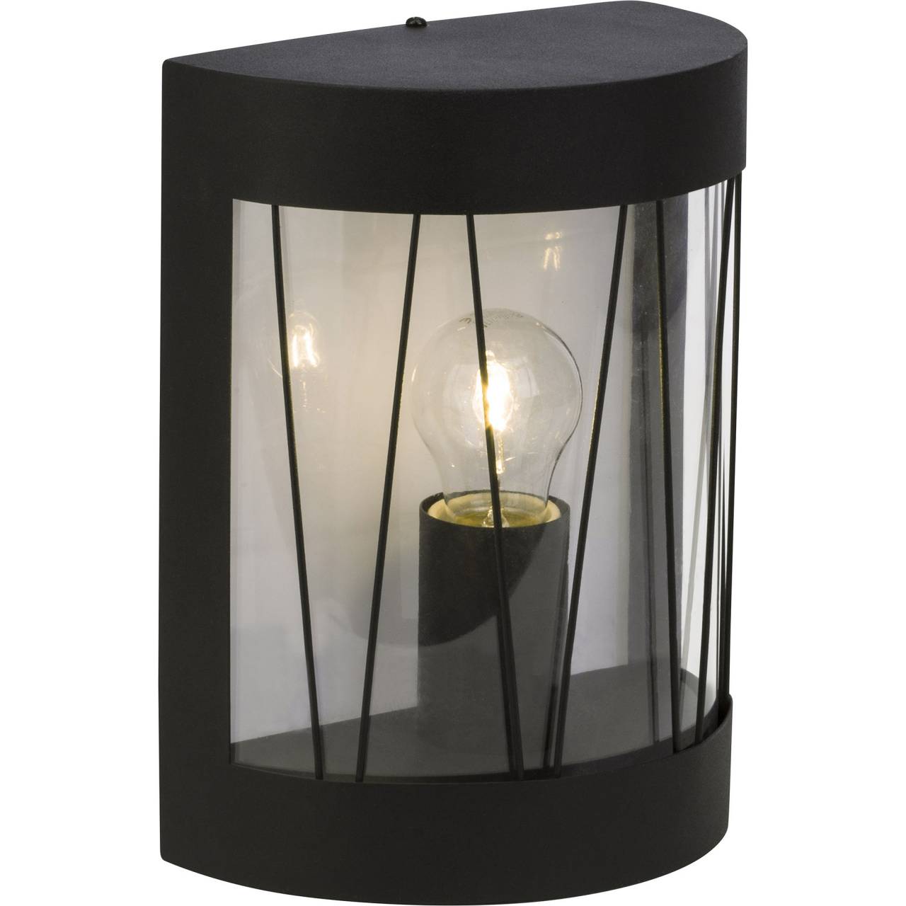 BRILLIANT Lampe Reed Außenwandleuchte schwarz matt | 1x A60, E27, 40W, geeignet für Normallampen (nicht enthalten) | IP-Schutzart: 44 - spritzwassergeschützt