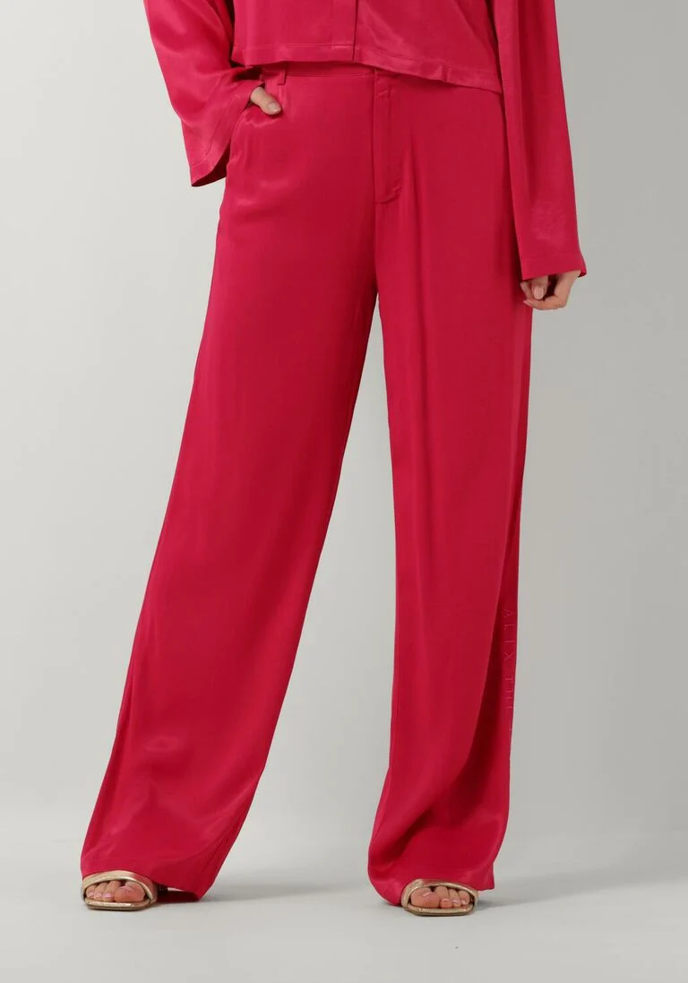 ALIX THE LABEL roze alix the label wijde broek ladies woven satin pants