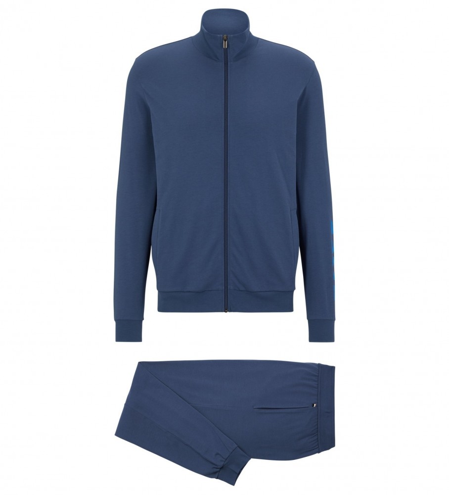 Conjunto de pijama BOSS com calça e blusa de moletom - Azul