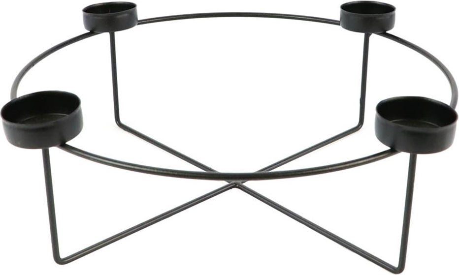 Kandelaar zwart D 28 H 10 cm