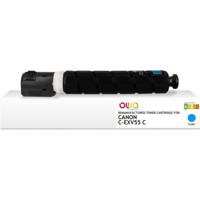 Toner remanufacturé OWA - standard - Cyan - pour CANON C-EXV55C, CANON C-EXV55C