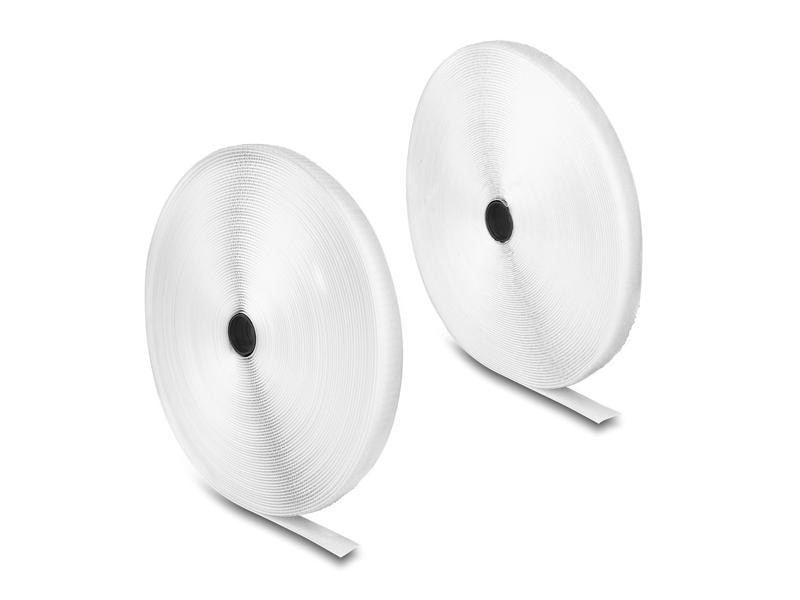 Delock Klettband 25 m x 20 mm mit Haft- und Flauschband Wei Delock Strapazierfähiges Klettband mit Haft- und Flauschband L 25 m x B 20 mm weiss