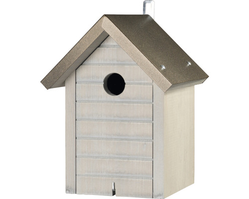 Siena Garden nestkast met puntdak, Ø 32 mm, 19 x 19 x 26 cm, grijs