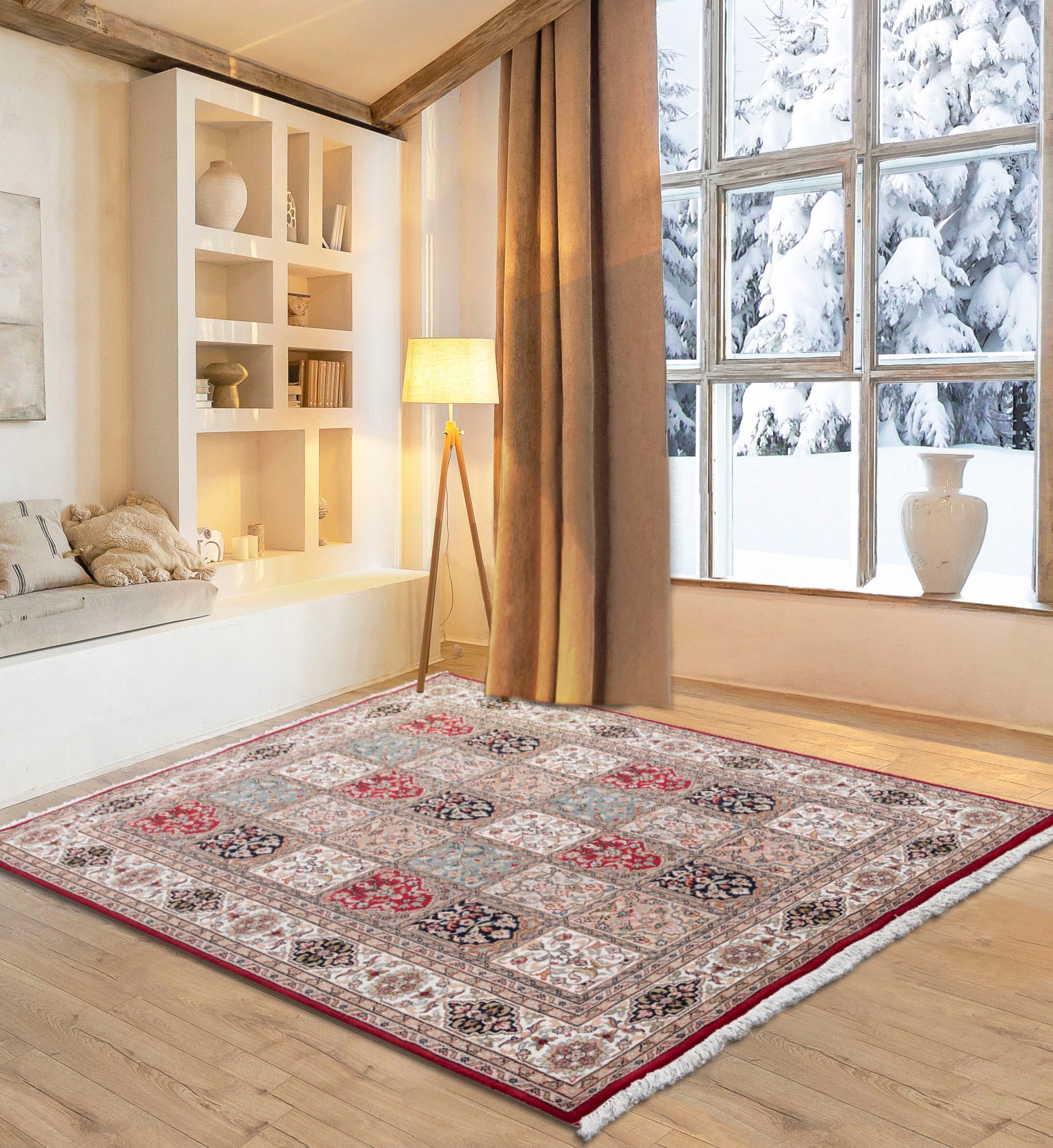 my home Orientteppich »BB Oriantal 1« rechteckig 12 mm Höhe reine Wolle, handgeknüpft, orientalisches Design, mit Fransen