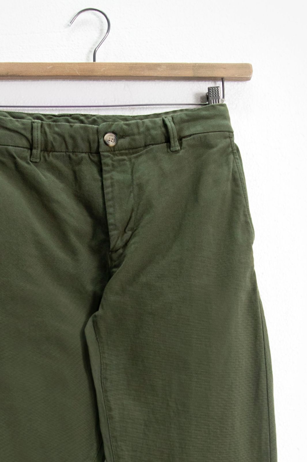 Donkergroene katoenen chino