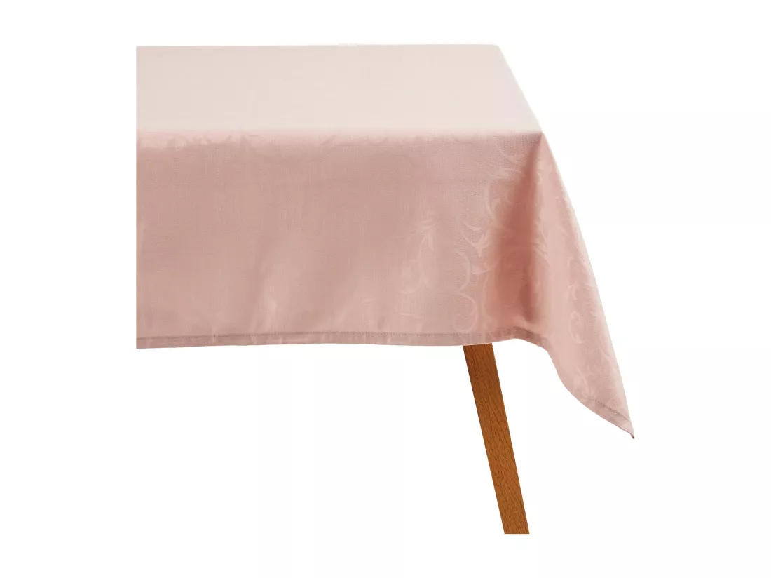 Nappe Jacquard Avenis en Polyester Rose Pâle 150x300 cm