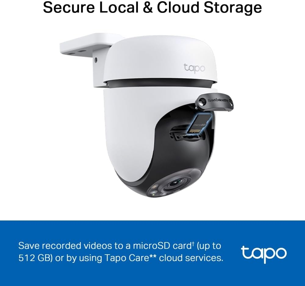 Tapo C510 Schwenk Neigbare AI Security Wi-Fi Kamera 2K (2304 × 1296p) Nachtsichtfunktion KI-Personenerkennung / Audio - Weiss