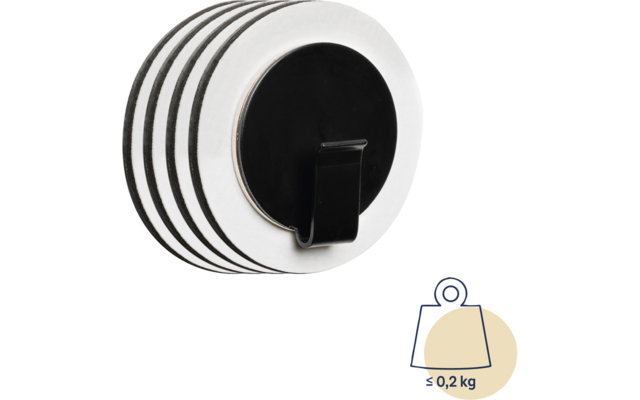 Silwy Magnet-Haken CLEVER BLACK inkl. Pad BLACK