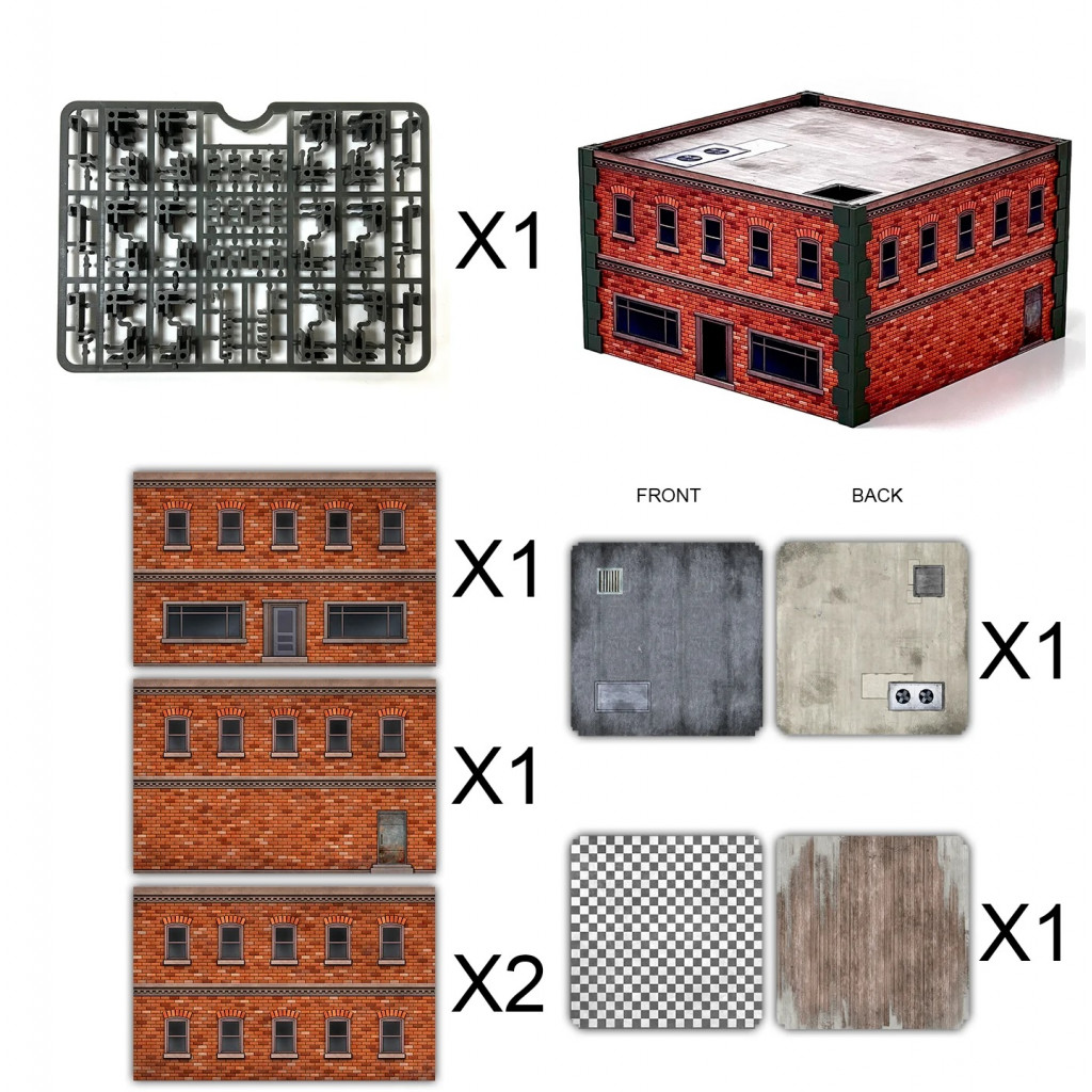 Metropolis Cityscape Medium Square & Large Rectangle Brick Buildings