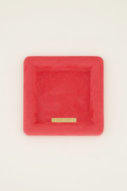 Koraal-roze velvet sieraden tray