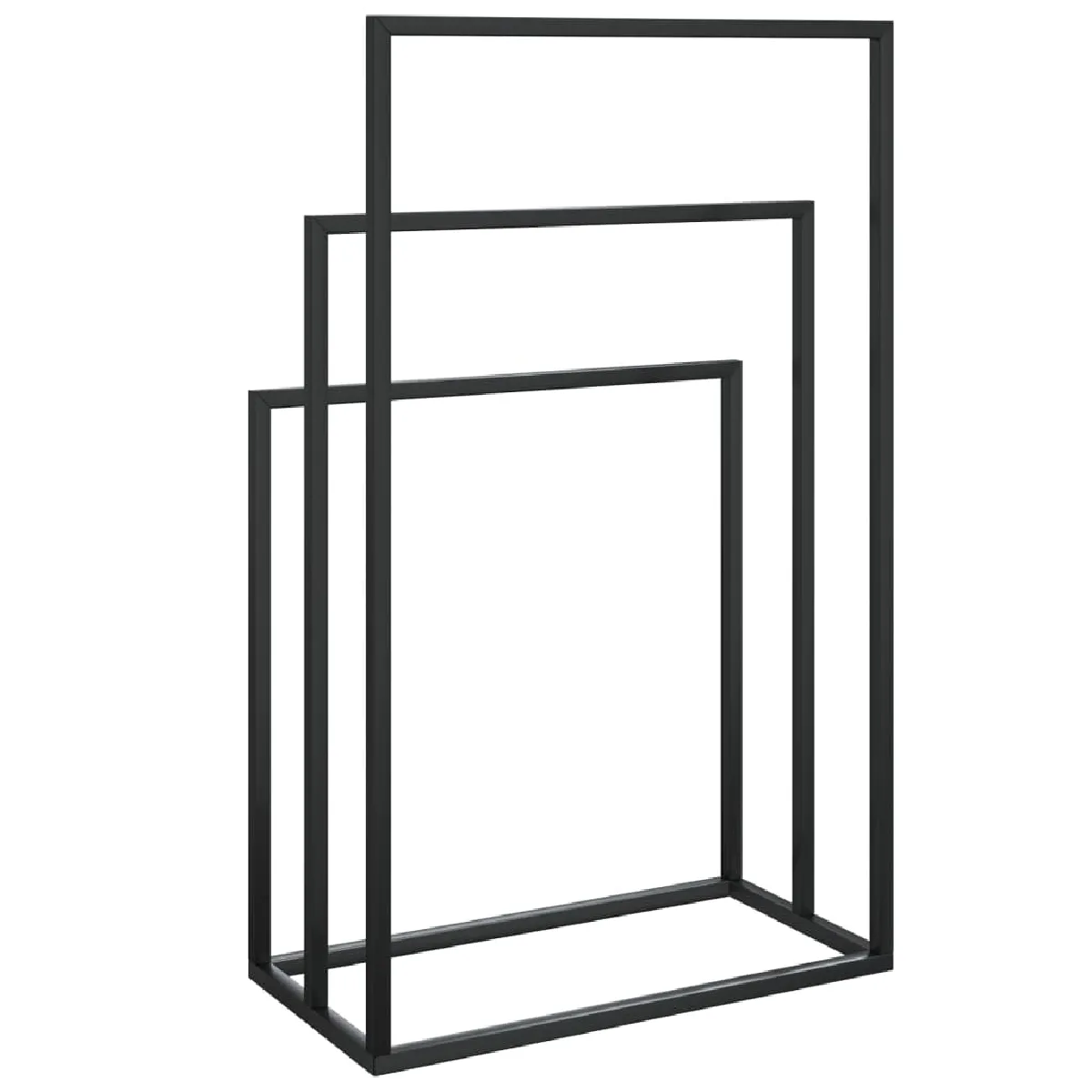 Helloshop26 Porte-serviettes sur pied noir