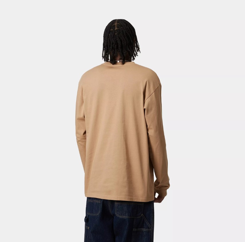 Carhartt WIP LS Chase T-Shirt White / Gold