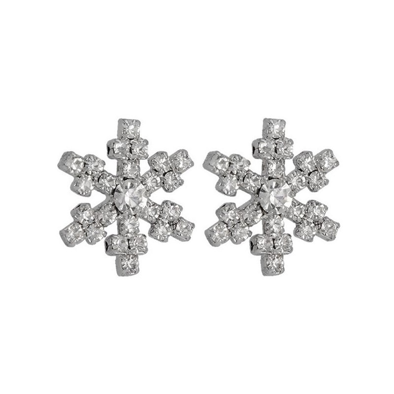 Boucles d'oreilles cristal Swarovski Blanc en plaqué Or Blanc et rhodié