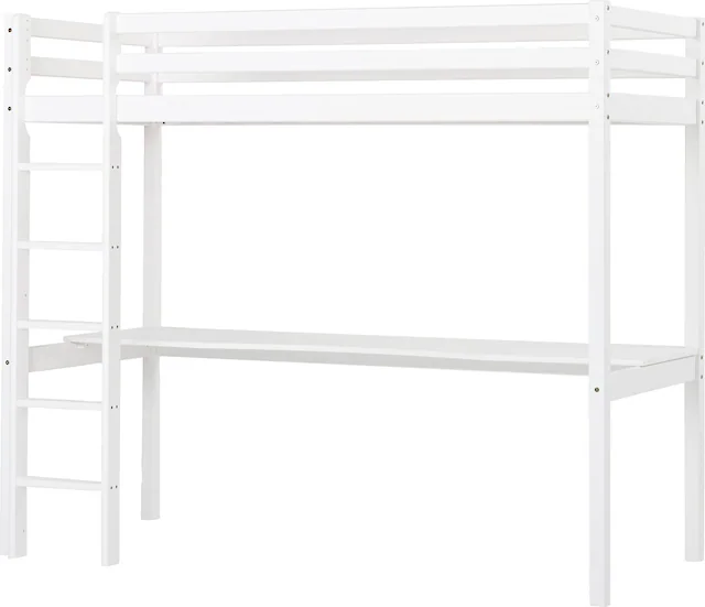 Hoppekids Hochbett »Hochbett 90x200cm mit Schreibtisch, umbaubar zu Einzelbett« FSC® zert. Massivholz, Hochbett ohne Schreibtisch nutzbar