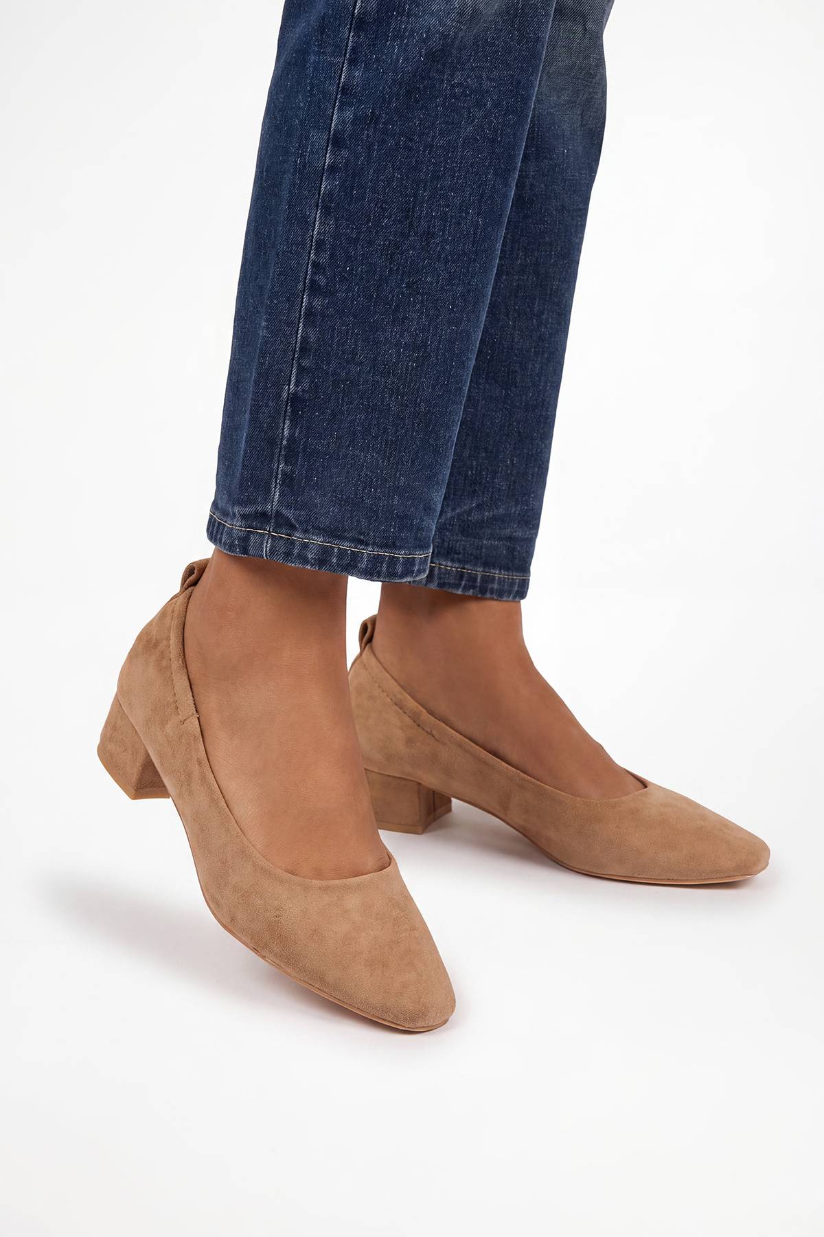 Wallis Ballerines Layla À Talon Bloc Bas En Synthétique Avec Dos Élastiqué