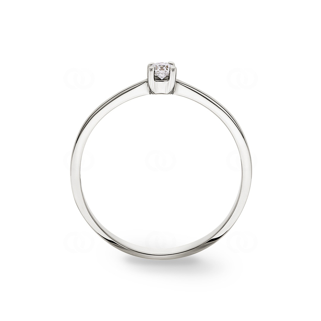Verlobungsring 750/18 K Weissgold mit Diamant 0.10 ct H/si