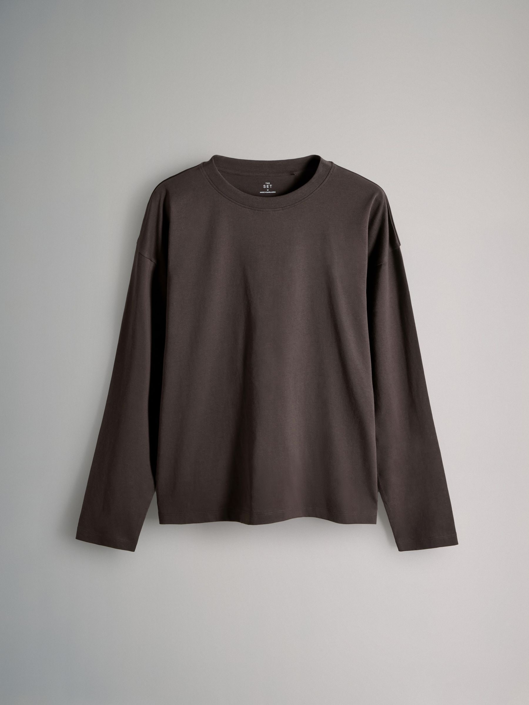 Chocoladebruin/Bessen/Middenroze/Strepen/Crème - The Set verpakking van 5 relaxte T-shirts met lange mouwen
