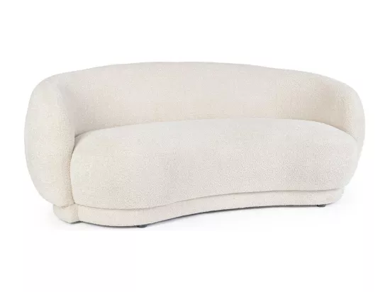Canapé en tissu effet bouclé naturel - TECLA