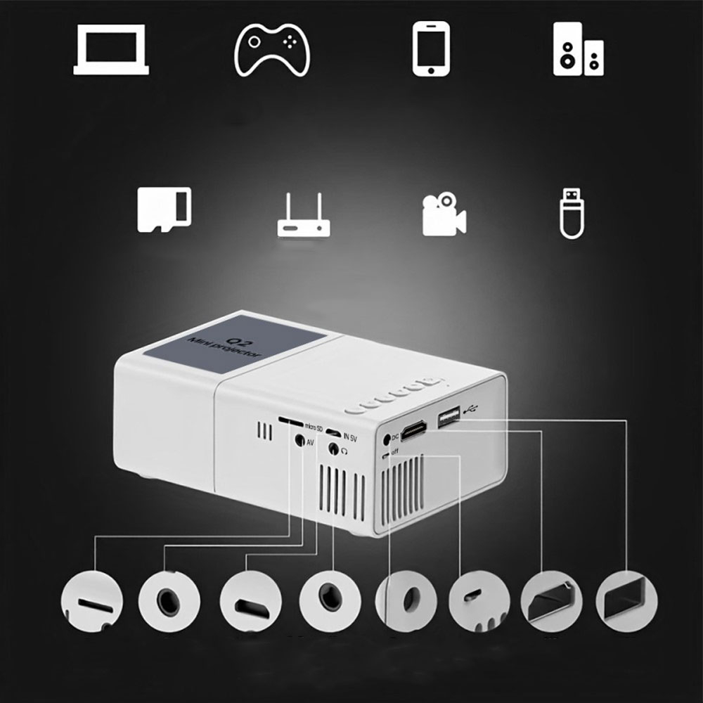 Mini Multimedia LED Projektor Beamer Heimkino (40 ANSI Lumen) 1080p / HDMI / USB - Grau